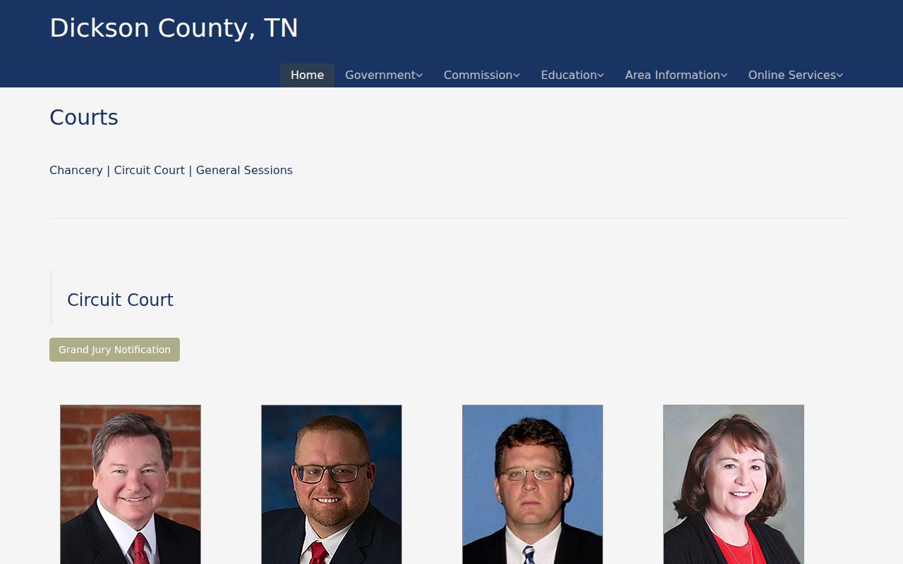 Dickson County Circuit Court and clerk information for criminal case records