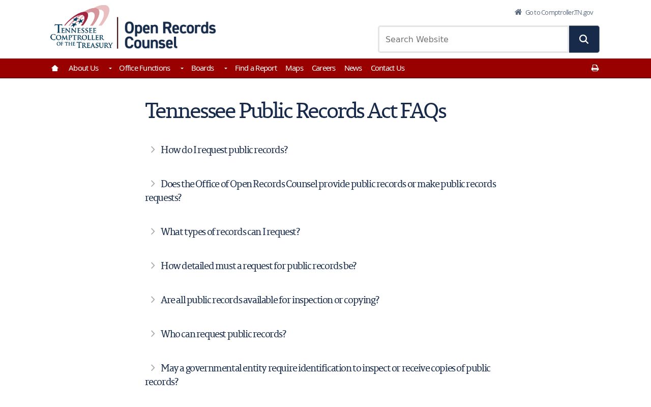 Tennessee Public Records Act request guidance for county records
